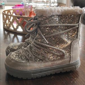 Silver sparkle boots